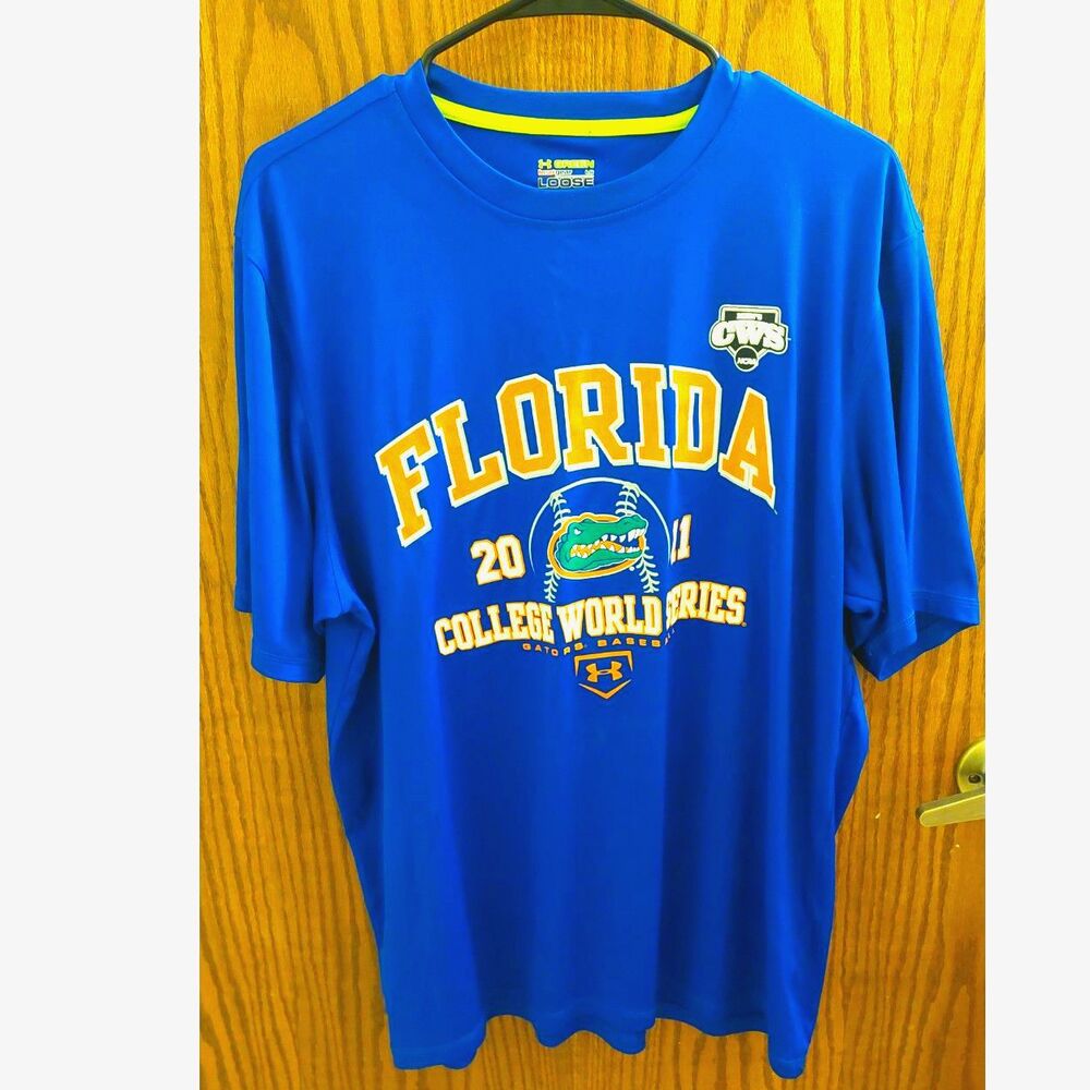 Under Armour Florida Gators 2011 College World Series CWS Shirt Mens L